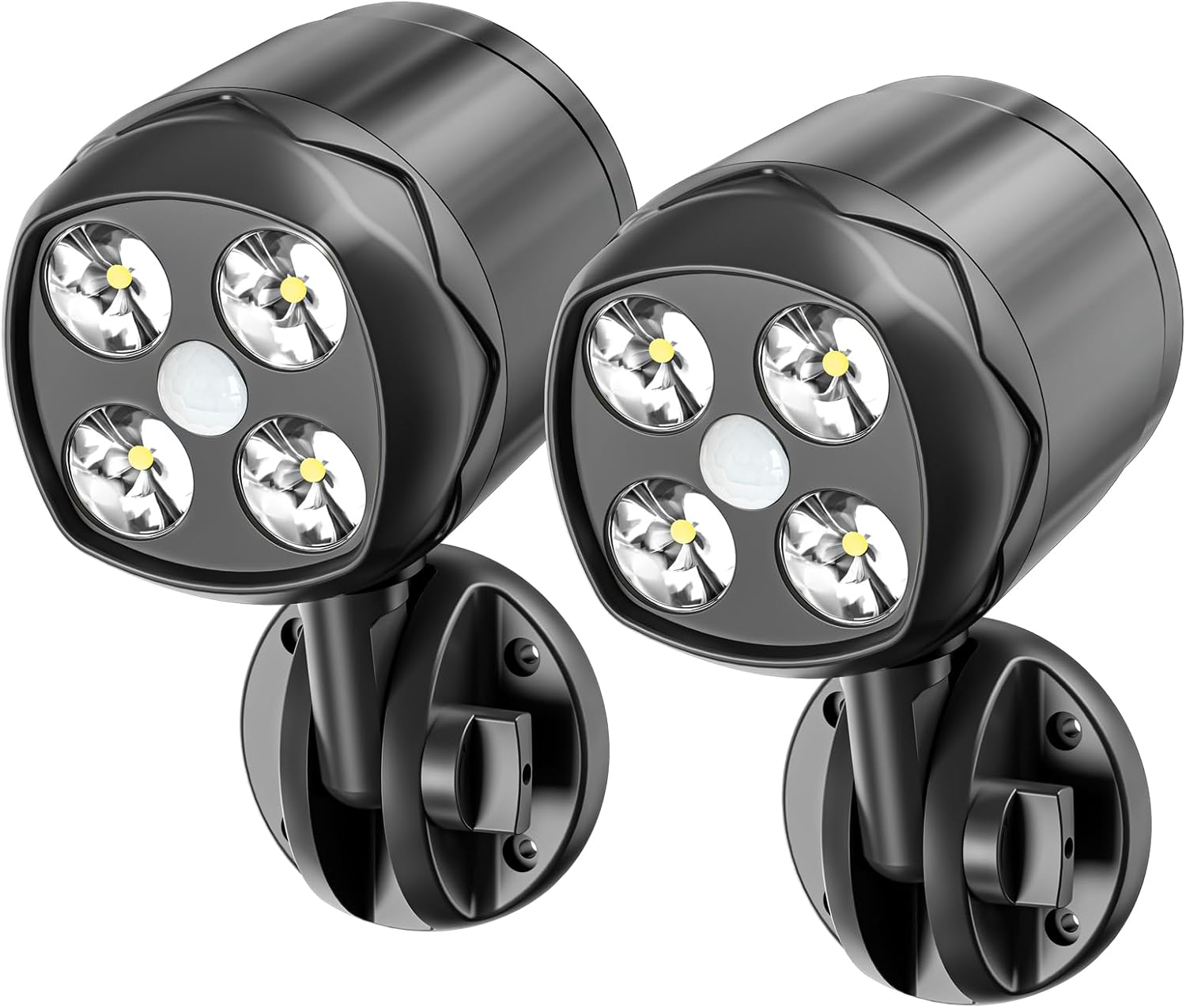 2 Pack Outdoor Motion Sensor Lights Battery Operated IP65 Waterproof 8W New