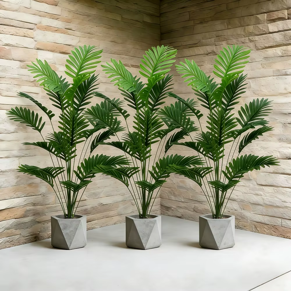 65-128CM Large Artificial Palm Tree Tropical Green Leaves Fake Plants Plastic Monstera Faux Tree Branch for Home Kitchen Decor