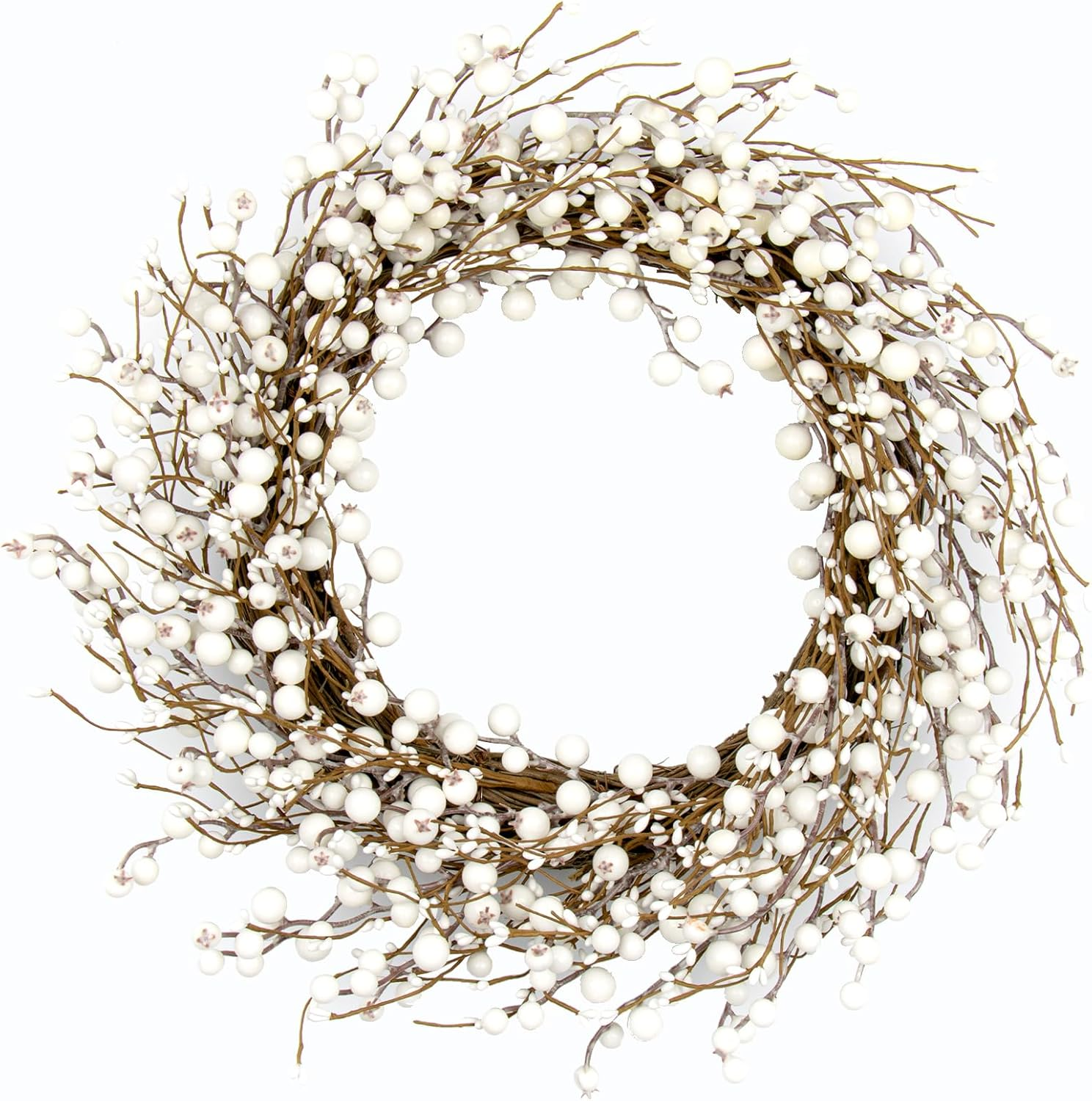 Winter Wreaths for Front Door 20 Inch Artificial Winter Wreath White Berry Wreath for Indoor Outdoor Window Wall Christmas and Winter Celebration