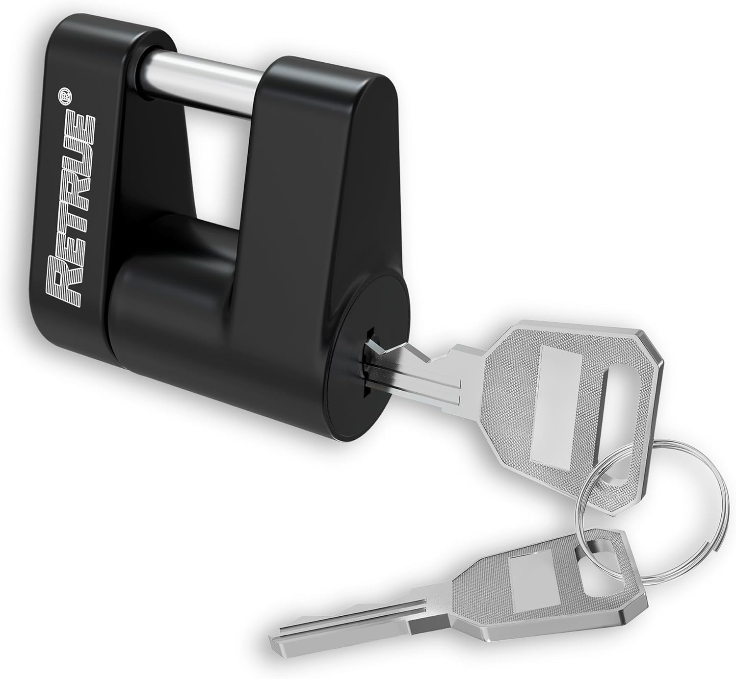 Trailer Tongue Coupler Lock, Trailer Hitch Lock,Dia 1/4 Inch, 3/4 Inch Span for Tow Boat RV Truck Car'S Coupler, Black