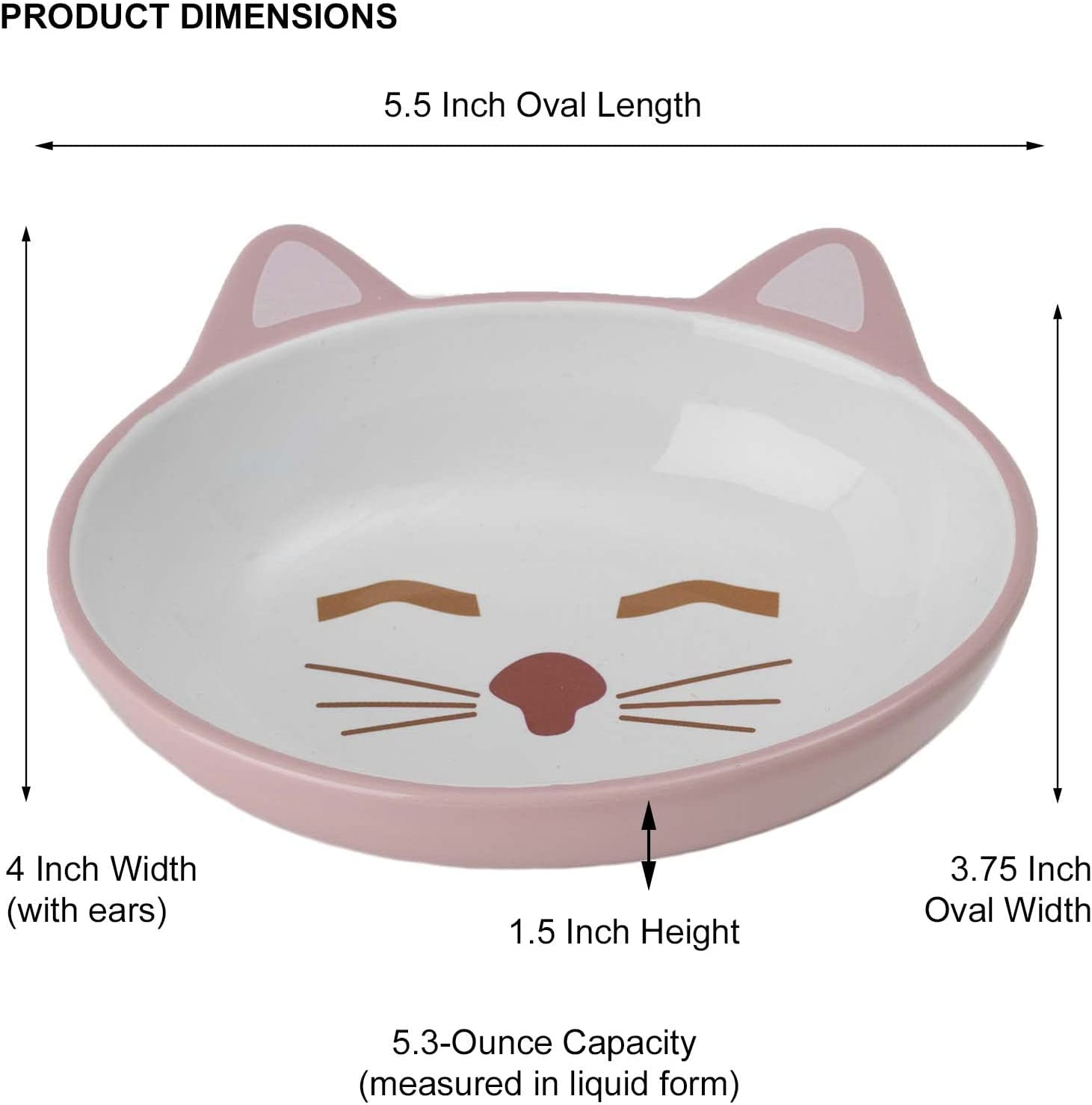Petrageous Ceramic Oval Cat Bowl, Pink - Picture 3 of 14