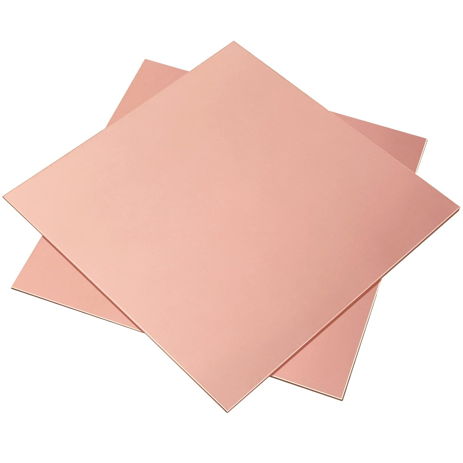 2 Pieces 99.9% Pure Copper Sheet, 4" X 4",18 Gauge(1Mm) Thickness, Film Attached Copper Plate, Great for Jewelry, Crafts, Modelers