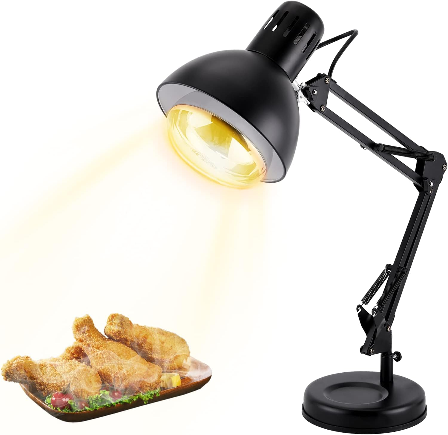 Food Heat Lamp with 250W Bulb for Food Home Kitchen Food Heating Lamp Warmer