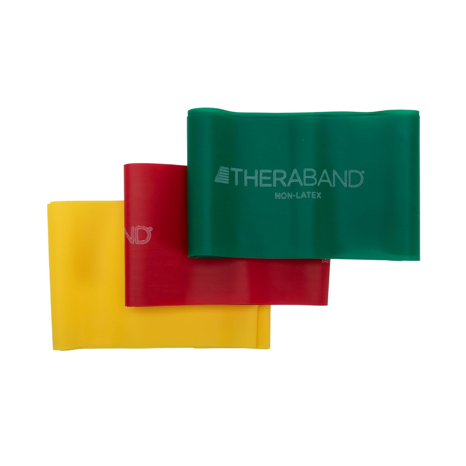 Resistance Bands Set, Beginner Kit, Yellow, Red, Green, Non-Latex Elastic Bands for Exercise & Physical Therapy, Strength Training Bands for Upper & Lower Body Fitness