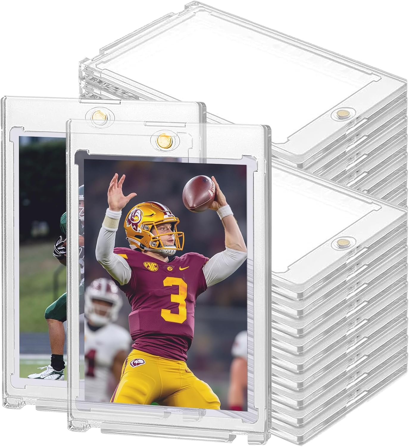 100PT Magnetic Card Holders for Trading Cards, 36Ct One Card Touch Holder Baseball Card Thick Protectors Hard Plastic Magnetic Card Case Sports Football Basketball Top Loads for Cards Sleeves