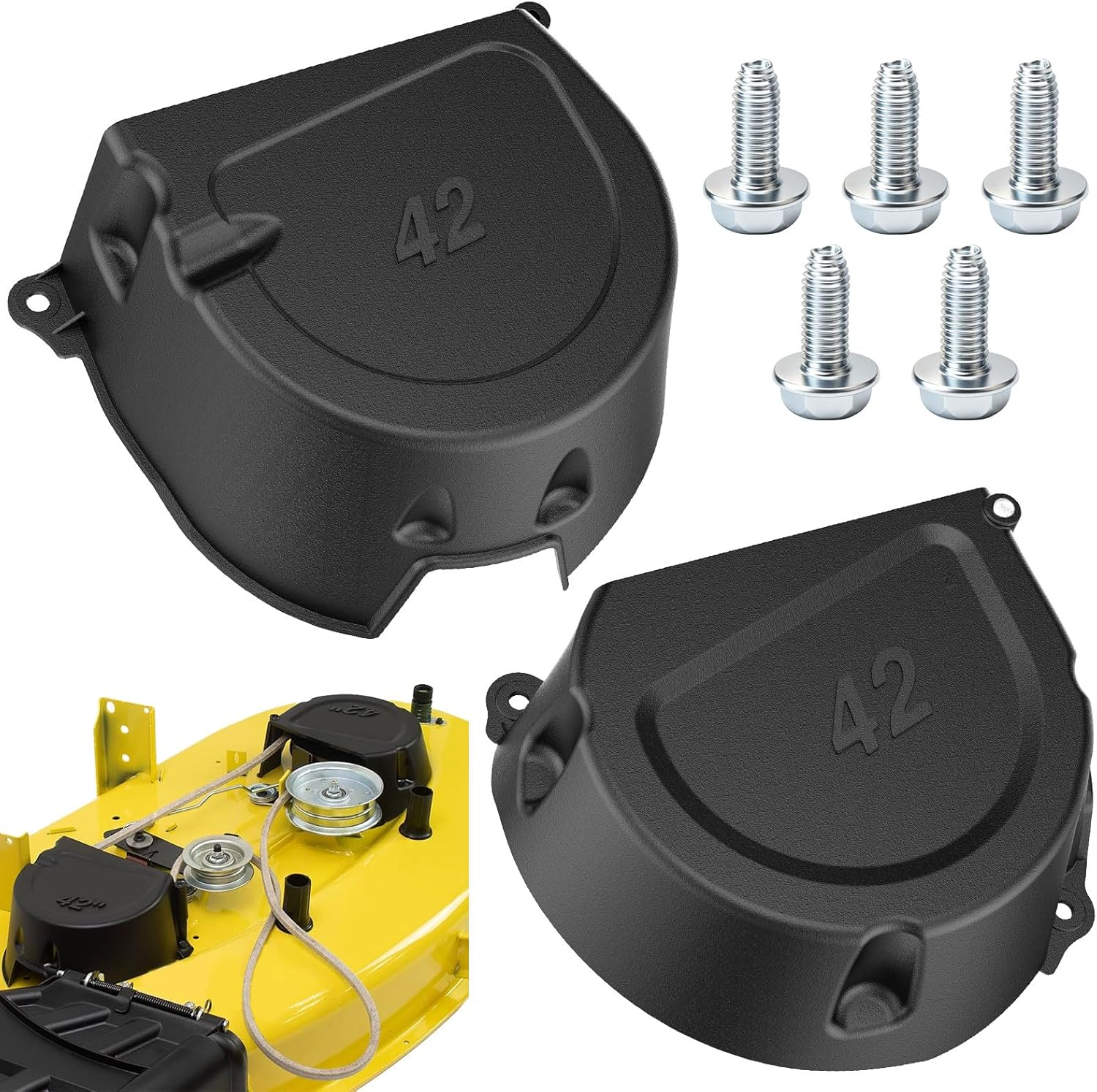 GY21773 GY21084 GX22456 GY21084C L/RH Shield Kit for J-OHN Deere 42" Mower Decks 107S, D100, D105, D110, D120, D125, D130 and More Mower Package Includ Screws