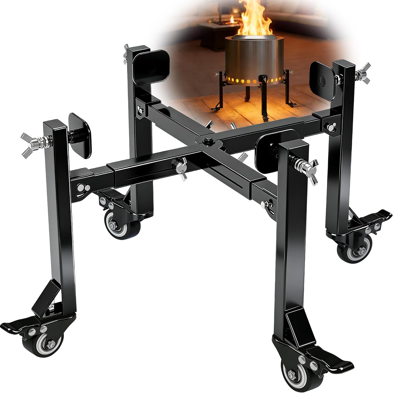 Foldable Fire Pit Stand, Fits 18–25 Inch Fire Pits