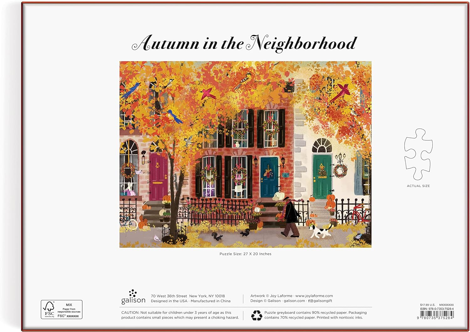Autumn in The Neighborhood 1000 Piece Puzzle - Picture 5 of 14