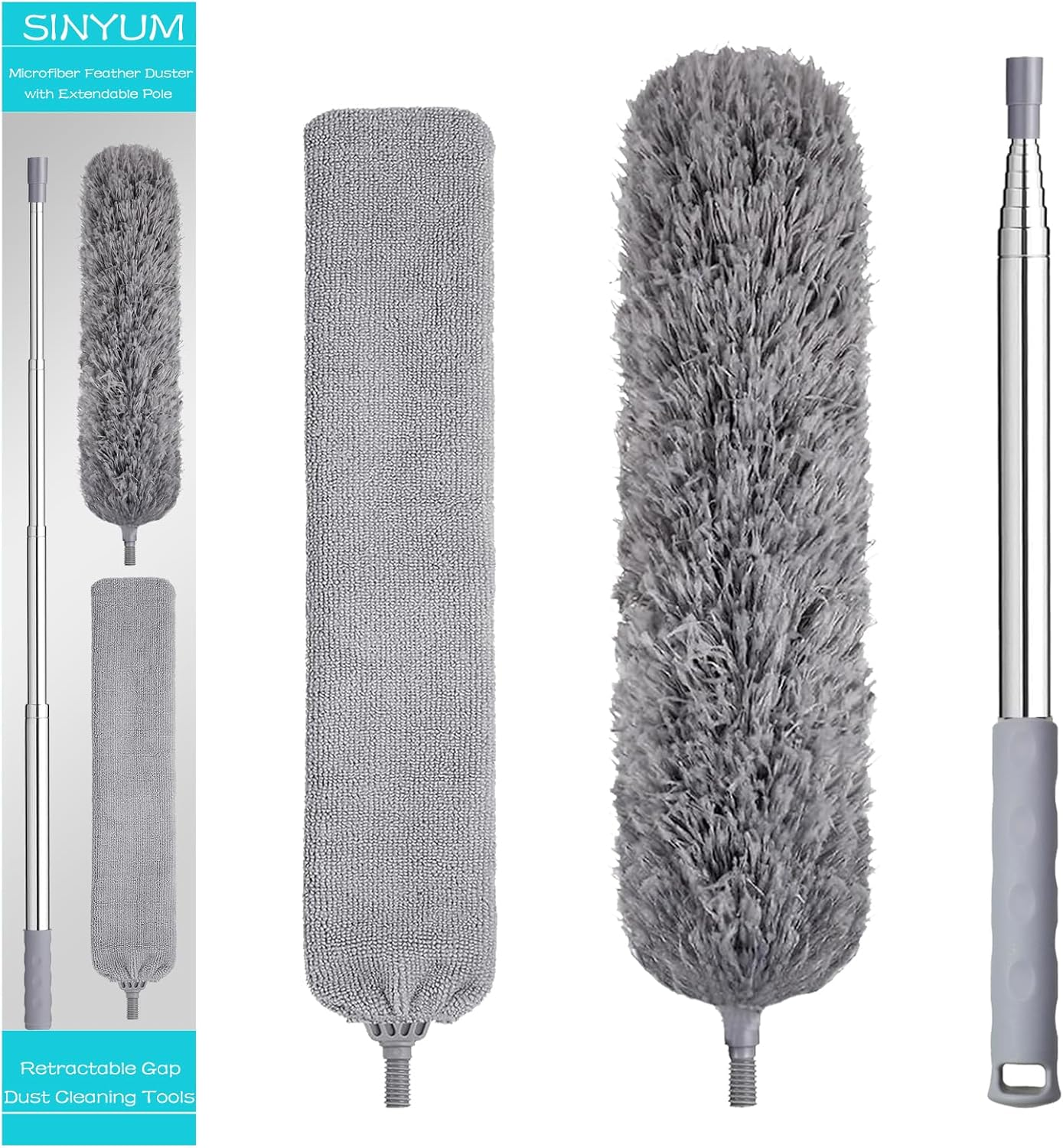 100 Inch Retractable Gap Dust Cleaner Cleaning Tools & Feather Duster Washable