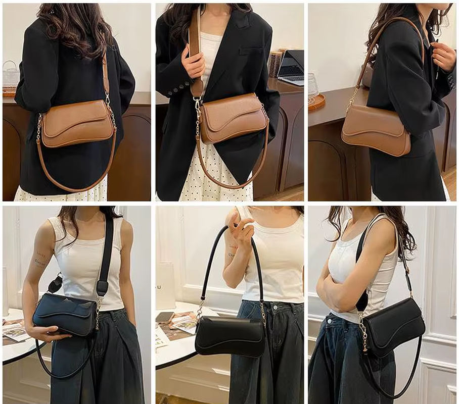 BESTELLA Brand Wholesale High Quality Lady Fashion Solid Color Casual Custom Underarm Square PU Leather Daily Tote Handbag