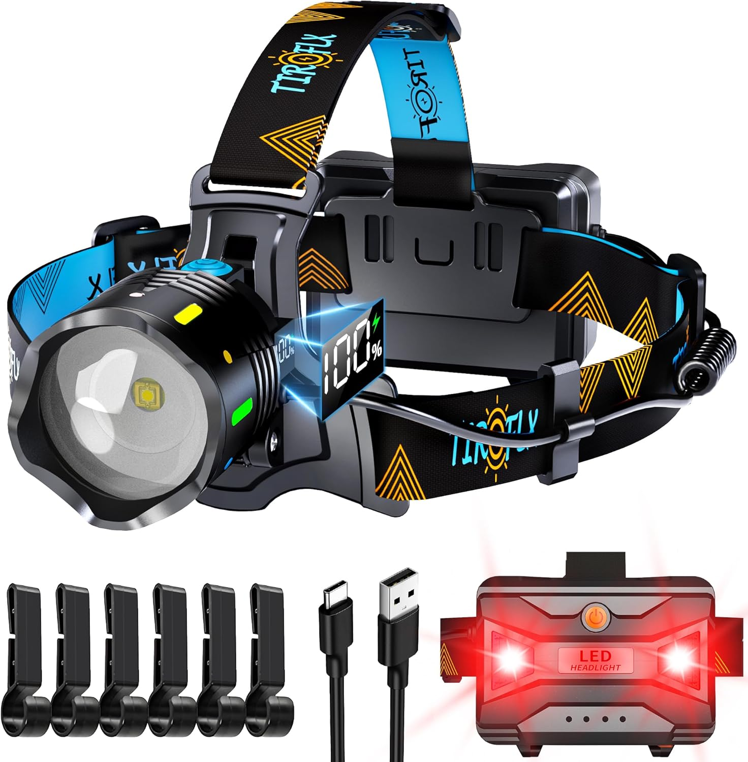 Linternas De Cabeza Recargables Lampara Frontal LED De Frente Alta Potencia