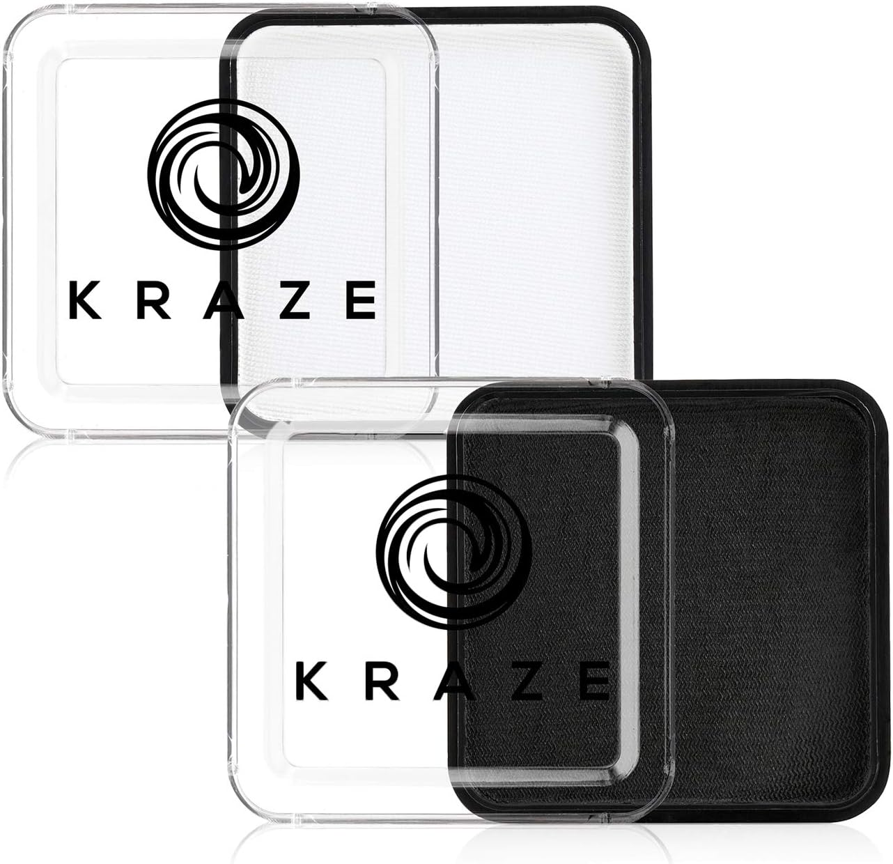 Kraze FX Black and White Face Paint Set - Hypoallergenic, Non-Toxic, Water Activated Professional Face & Body Painting Makeup, Combo Value Pack