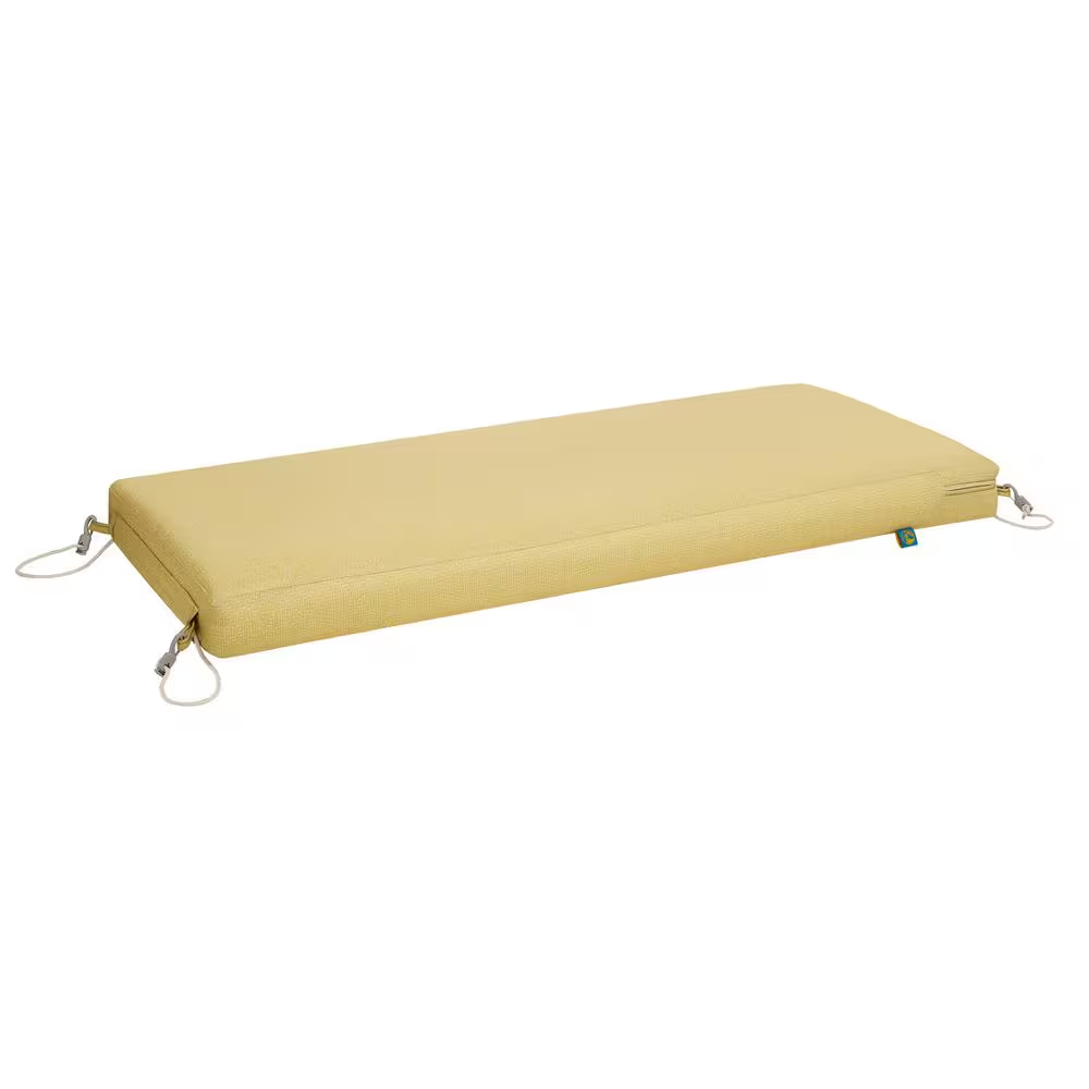 Duck Covers Weekend 42 In. W X 18 In. D X 3 In. Thick Rectangular Outdoor Bench Cushion in Straw