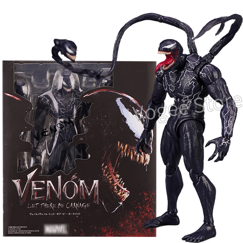 SHF Venom Carnage Action Figure Joint Movable Toys Venom Legends Change Face Statue Model Doll Collectible Kids for Toy Gift