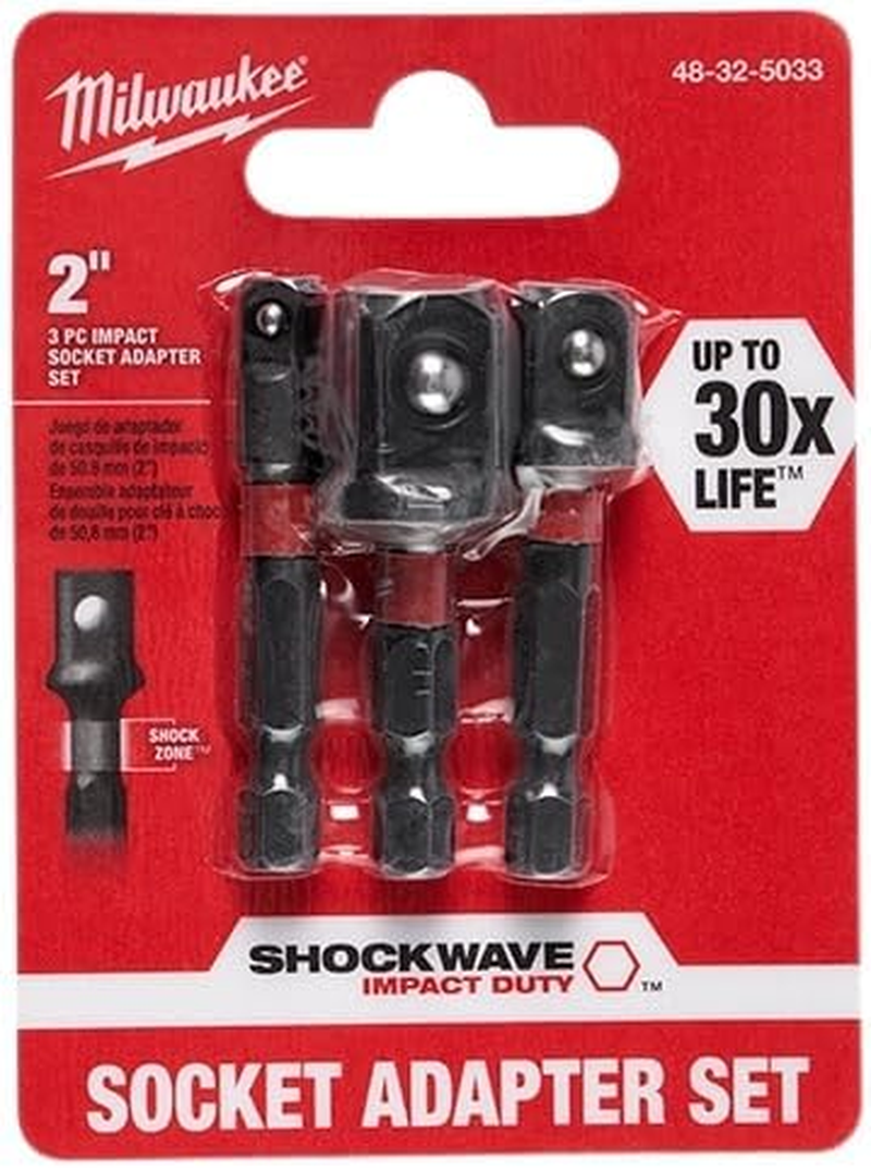 ELEC TOOL 48-32-5033 Power Drill Bit Extensions Shockwave Socket Adapter Set, 1/4