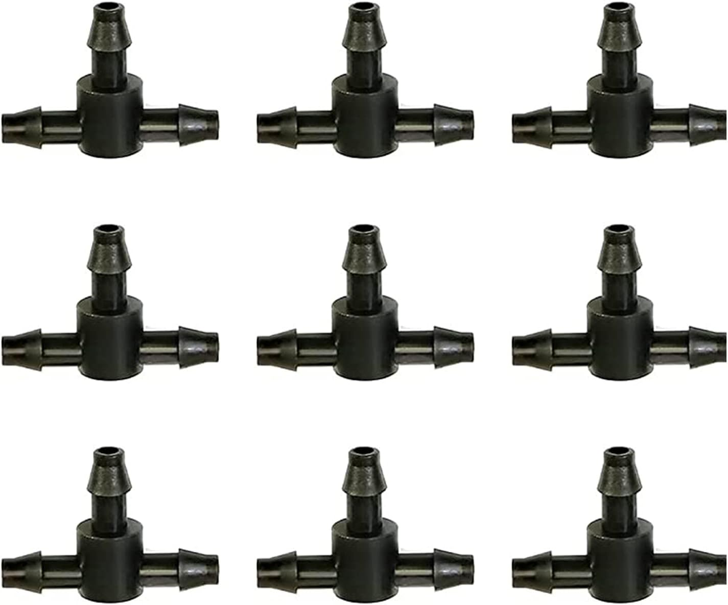 50 Pcs Drip Irrigation Universal Connector 1/4 Inch Barbed Tee Tubing