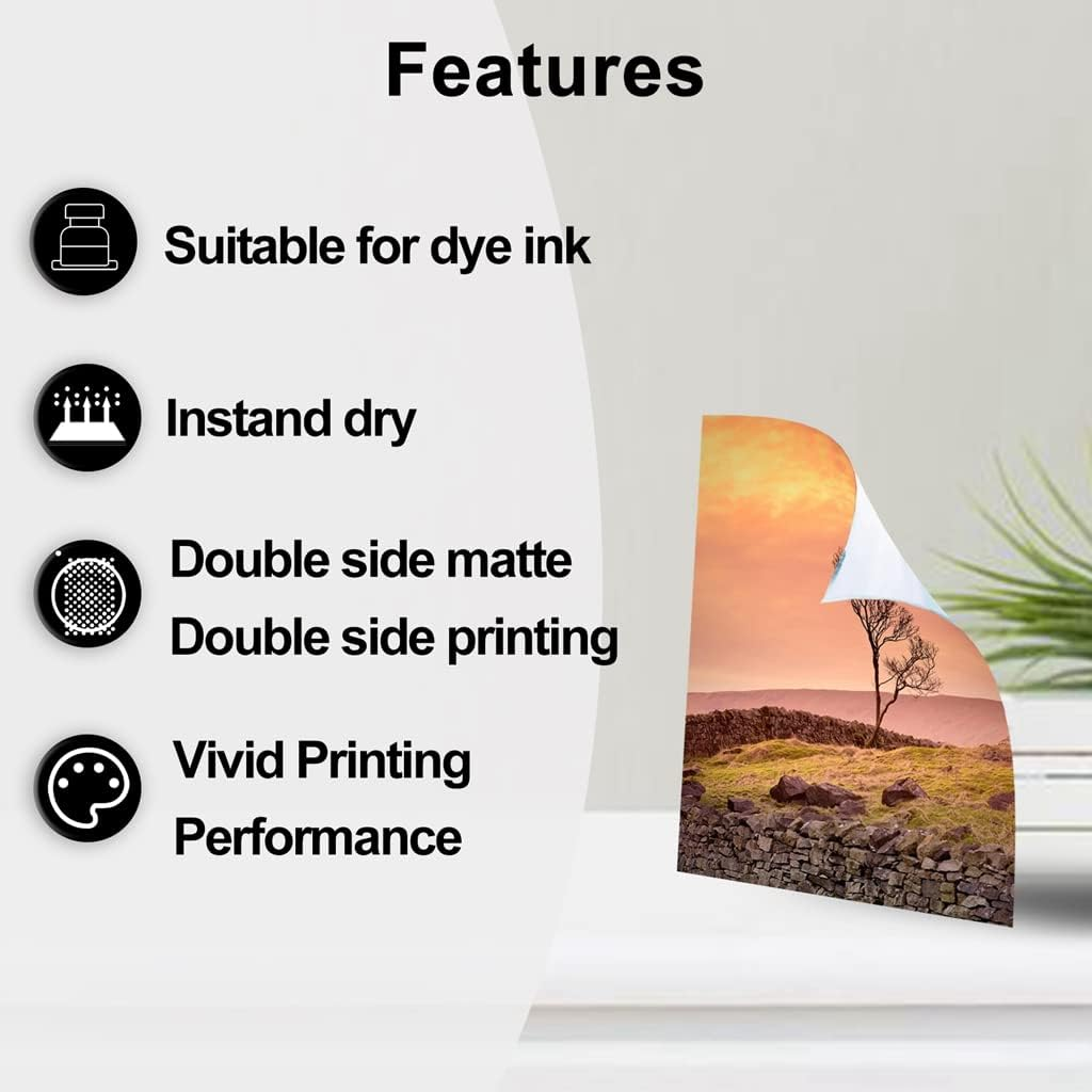 INKUWAY 260gsm Thick Double Sided Matte Photo Paper Inkjet A4 100sheets Matt ... - Picture 4 of 16