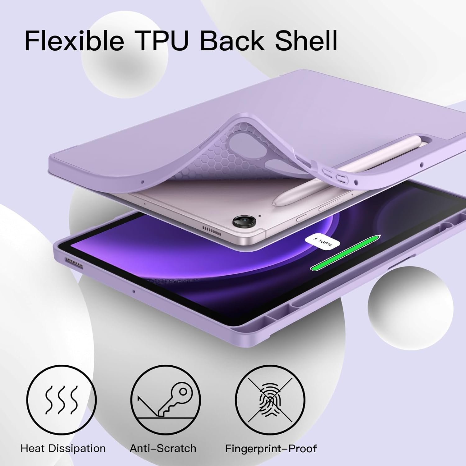 JETech Case for Samsung Galaxy Tab S9 FE 10.9-Inch with S Pen Holder, Soft TP... - Picture 5 of 16
