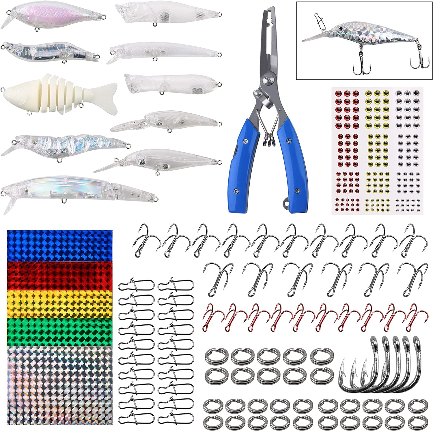 Blank Fishing Lure Making Kit 280PCS DIY Fishing Lure Kit Topwater Unpainted