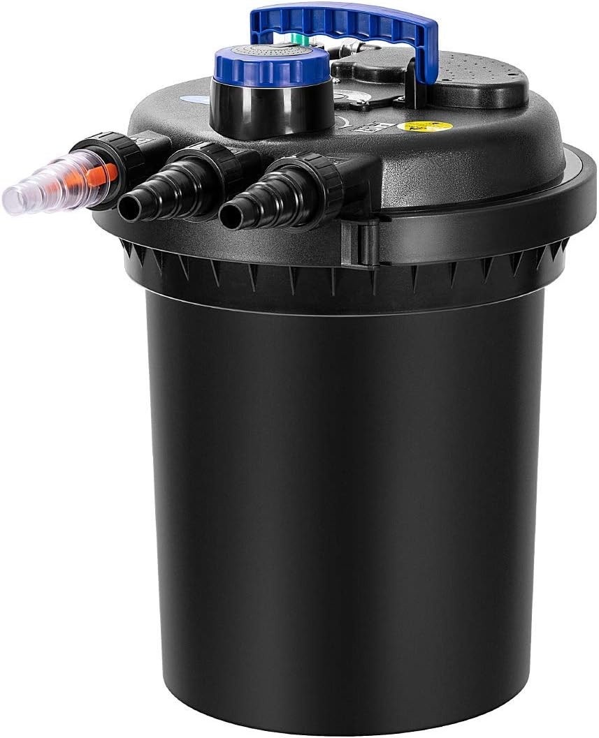 Bio Pressure Pond Filter with 13W Light, 2630 GPH Suitable for Koi Ponds up to 1300 Gallons or Ornamental Ponds up to 2600 Gallons