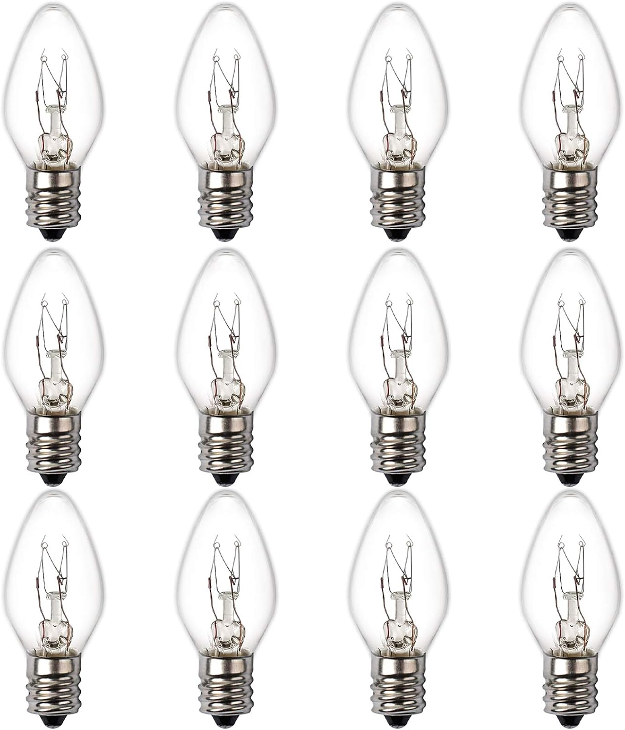6-Pack Salt Lamp Bulbs – 15W E12 Candelabra Base Incandescent, Dimmable, 120V, For Himalayan Salt Lamps, Night Lights, Chandeliers