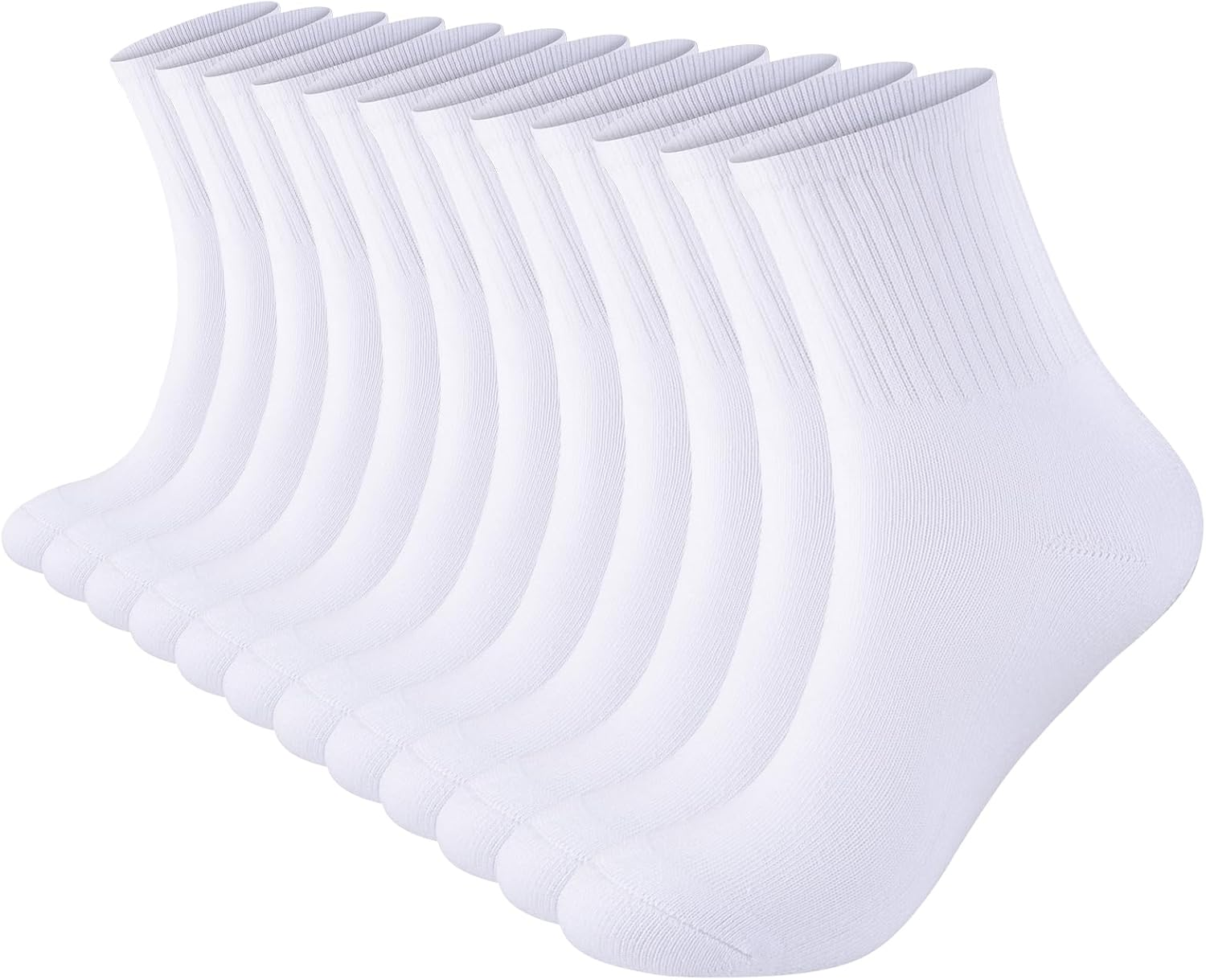 Womens Cotton Cushioned Ankle Socks, Athletic Quarter Mini Crew Socks.