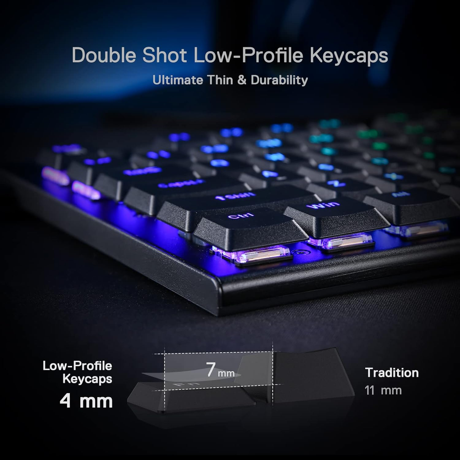 Redragon K619 Horus RGB Mechanical Keyboard, Ultra-Thin Designed Wired Gaming... - Picture 5 of 15