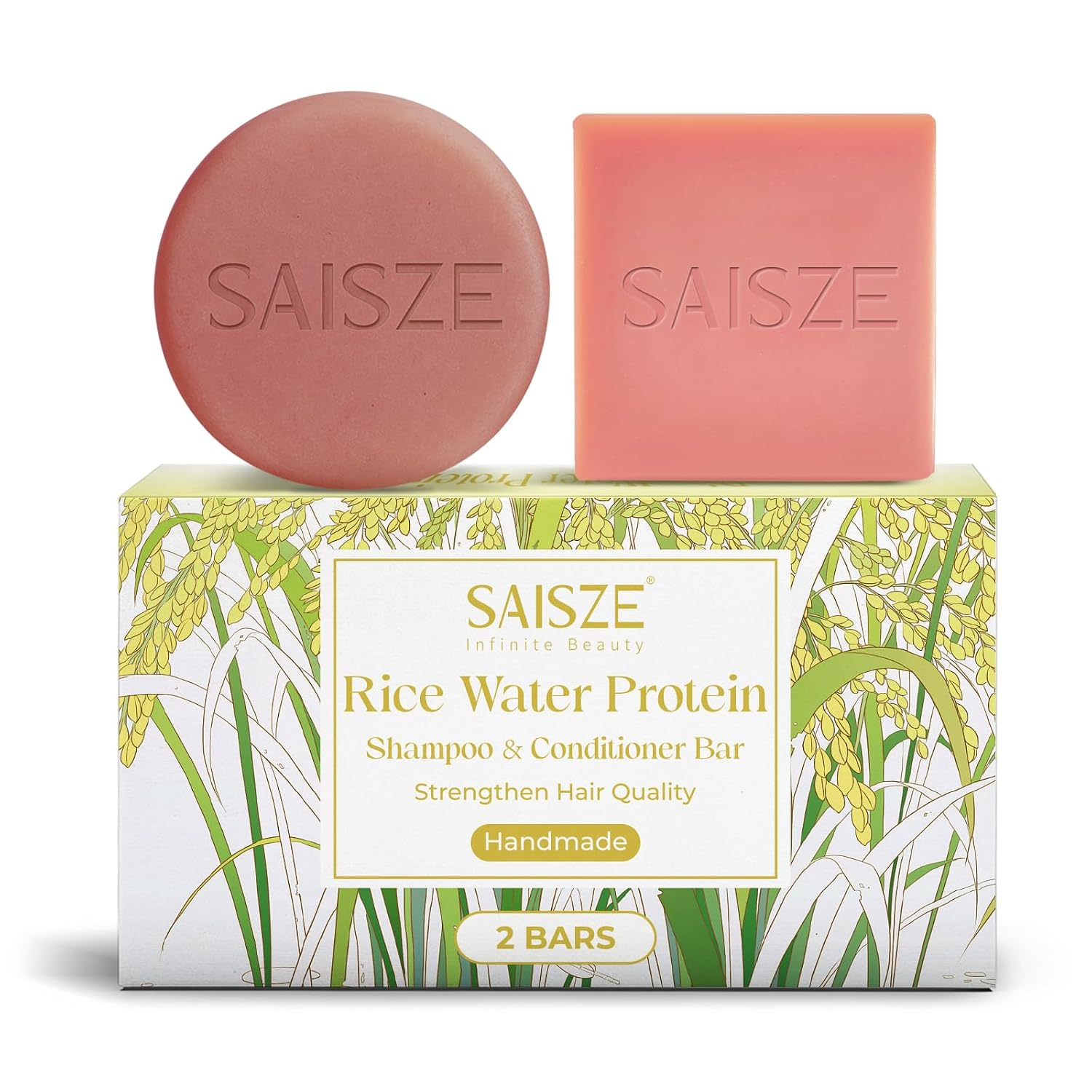 Rice Water Shampoo Bar and Conditioner Set for Hair Soft and Strengthening, 2 Bar