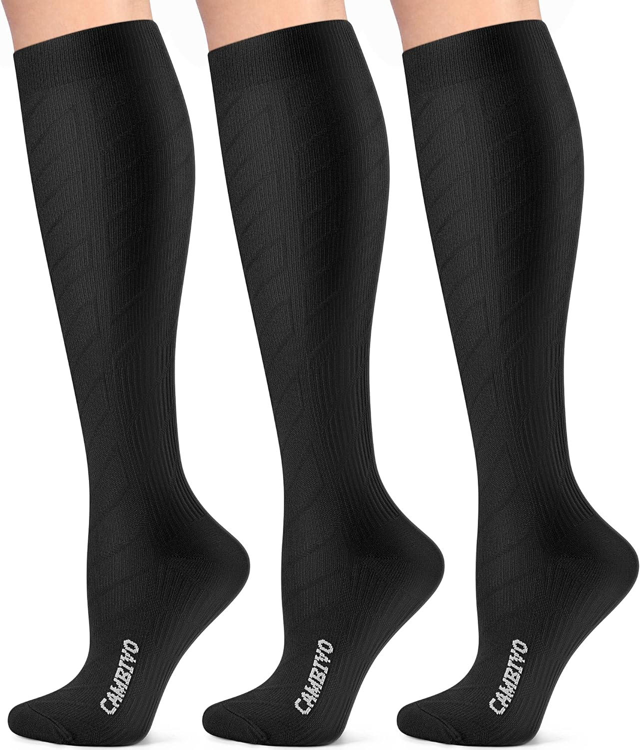 Compression Socks for Women and Men (3 Pairs), Compression Stockings 15-20Mmhg for Running, Walking, All-Day Wear