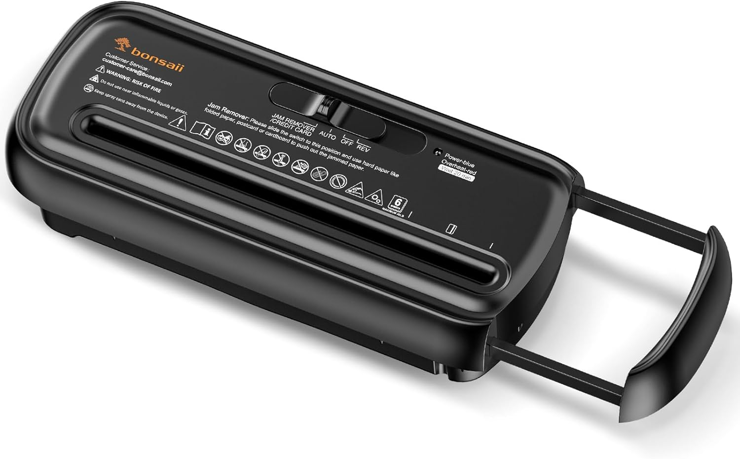 Destructora de papel 6 hojas corte en tiras portatil para hogar u oficina