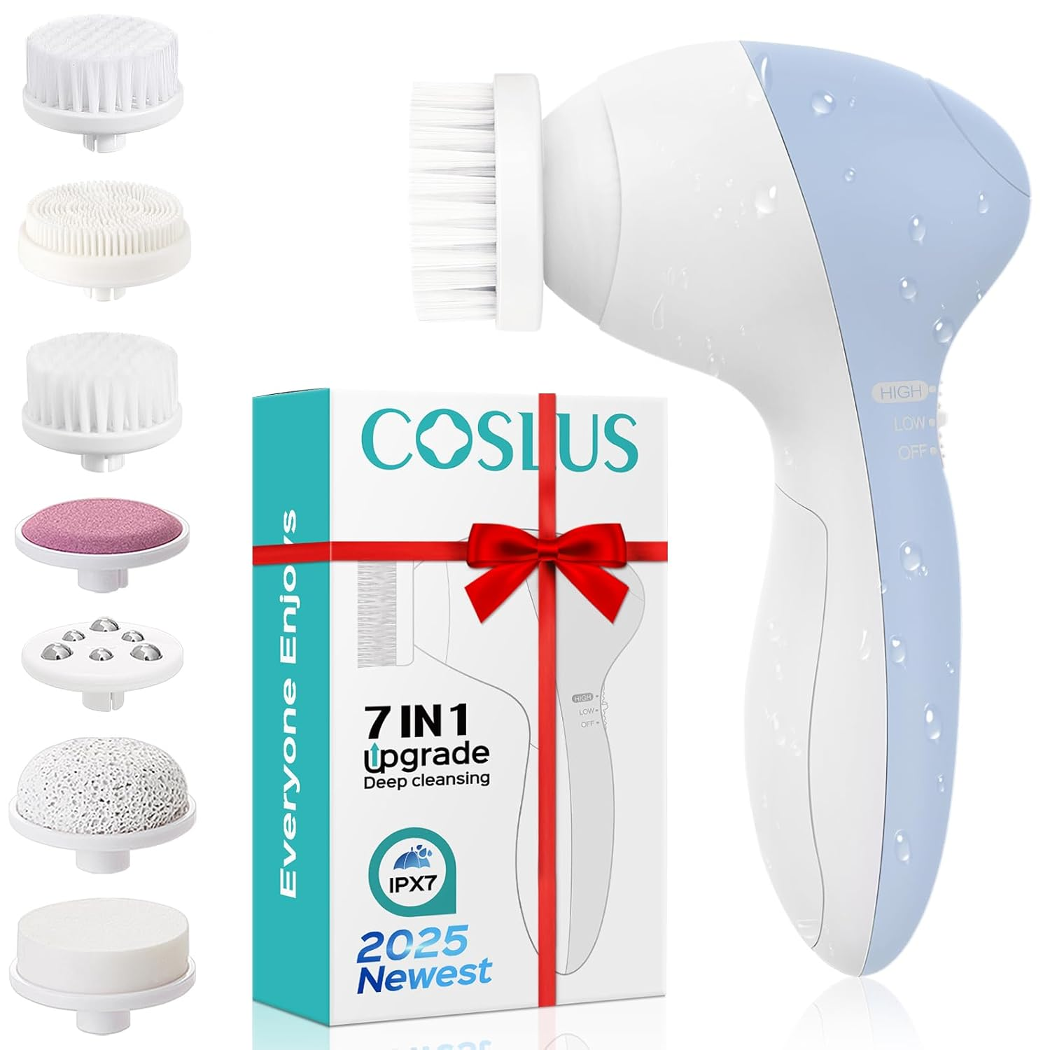 7-in-1 Electric Facial Cleansing Brush – Waterproof