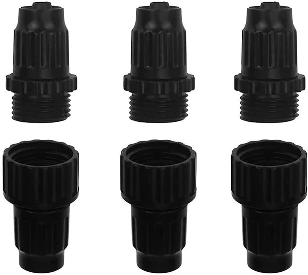 3 Sets Garden Expandable Hose Repair Kit Faucet Adapter Female Male 3/4 Inch Hose Connectors with Extra Rubber Washers