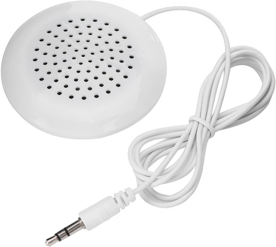 ASHATA Portable Pillow Speaker, Mini Stereo Speaker with 3.5Mm Aux Plug for MP3, Phone, CD Player, Etc (White)
