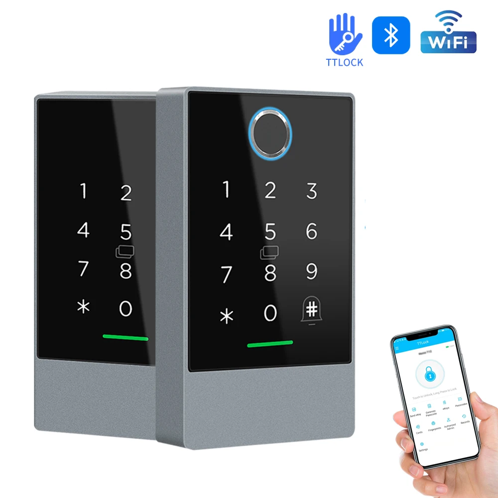 WIFI+Bluetooth TTLock K3W K3FW K3QW Smart Lock Keypad Waterproof Smart Lock App Alexa Fingerprint Code RFID Card Access Control