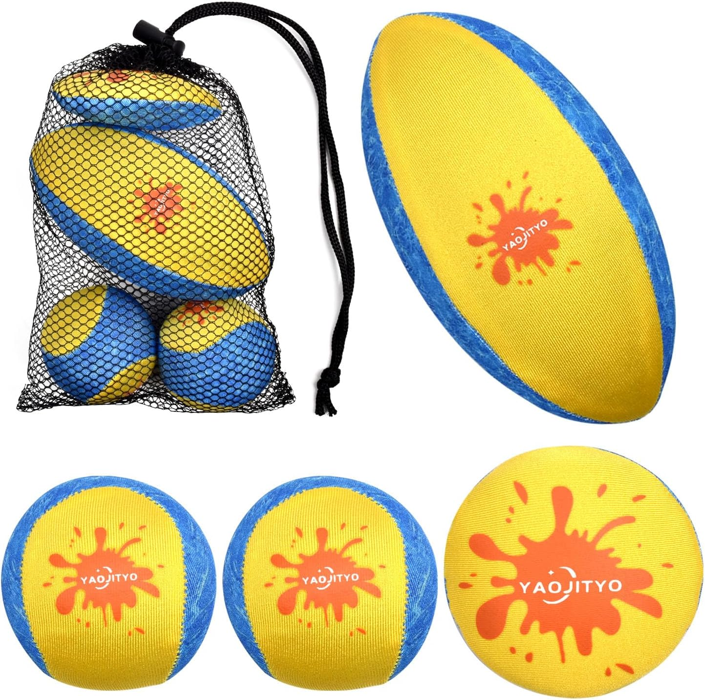 4 Pack Beach Toys, Water Skip Ball,Skip Balls for Swimming Pools,Soft and Durable TPR Material,Suitable for Swimming Pool Toys, Beach Toys, Water Toys, and Beach Games