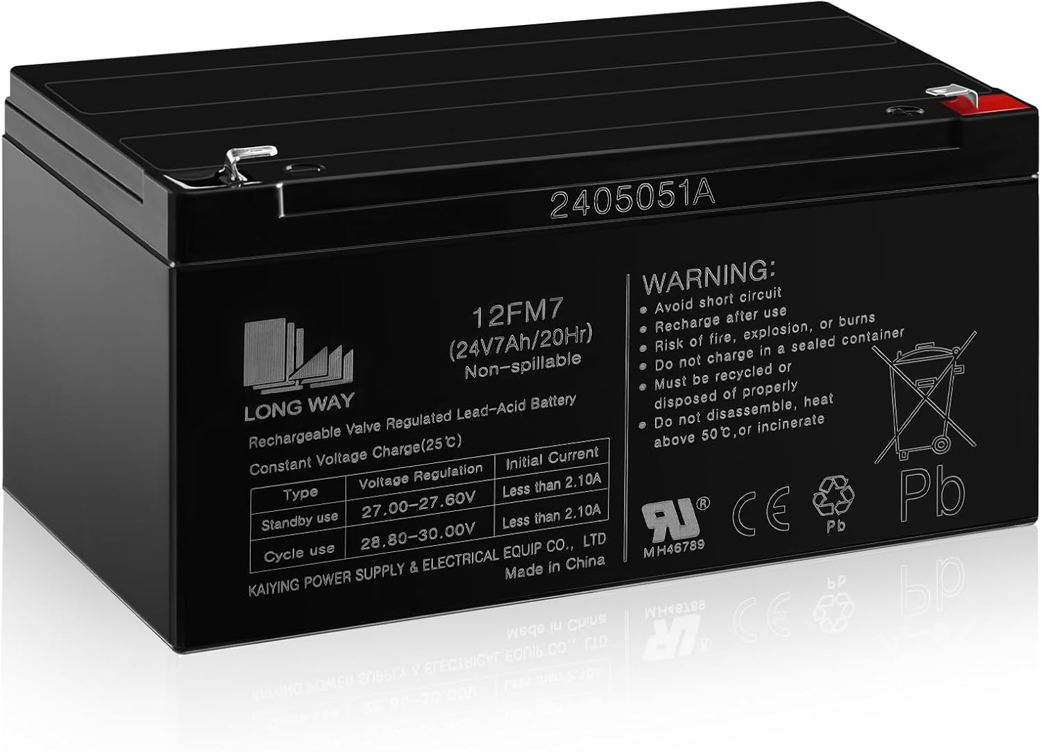 24V 7AH Battery for 24 Volt Ride on Cars Toys,Size 7.4 X 4.05 X 4 Inches