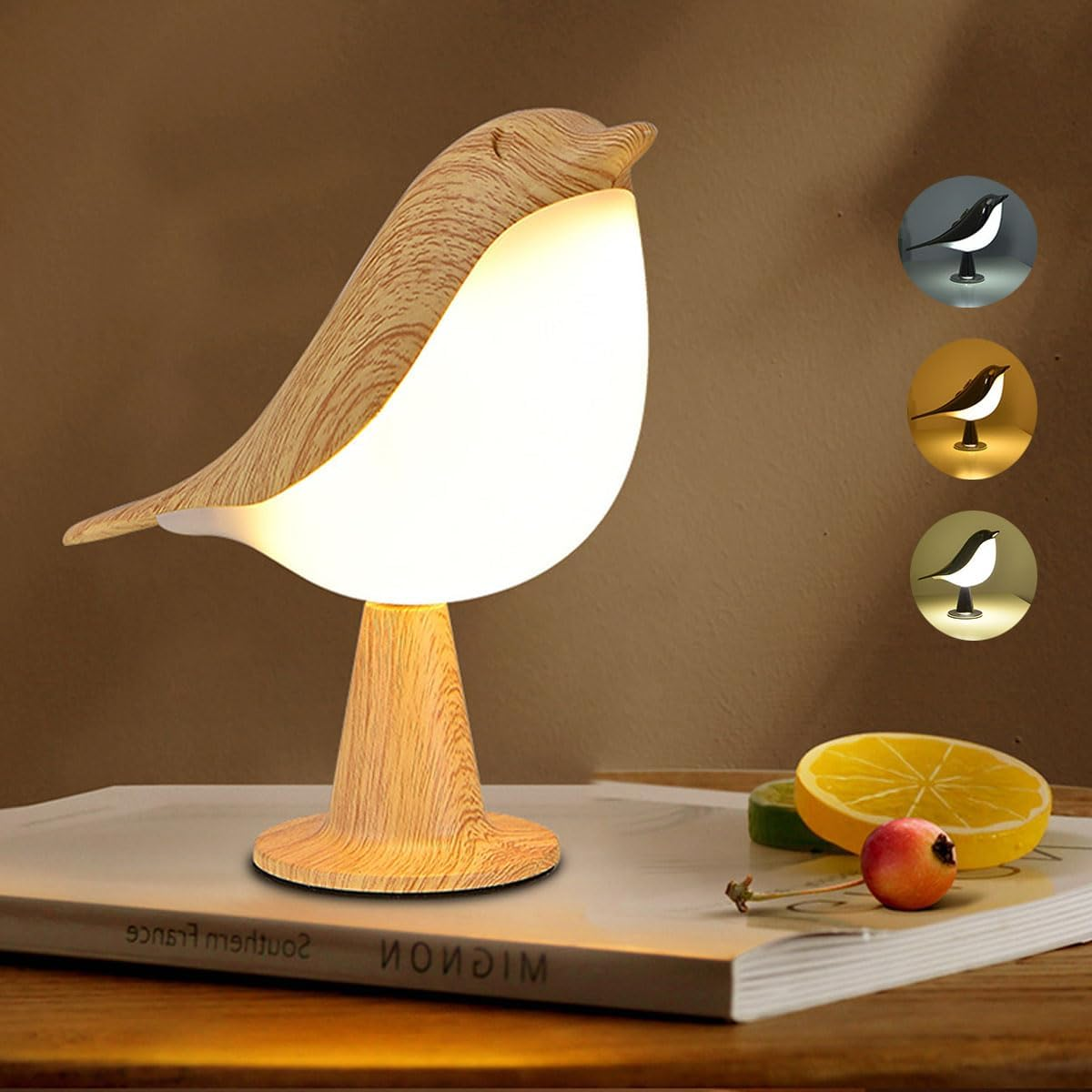 Small Cordless Bedside Lamp Bird Lamp Touch Sensor Led Table Lamp With Touch Dim
