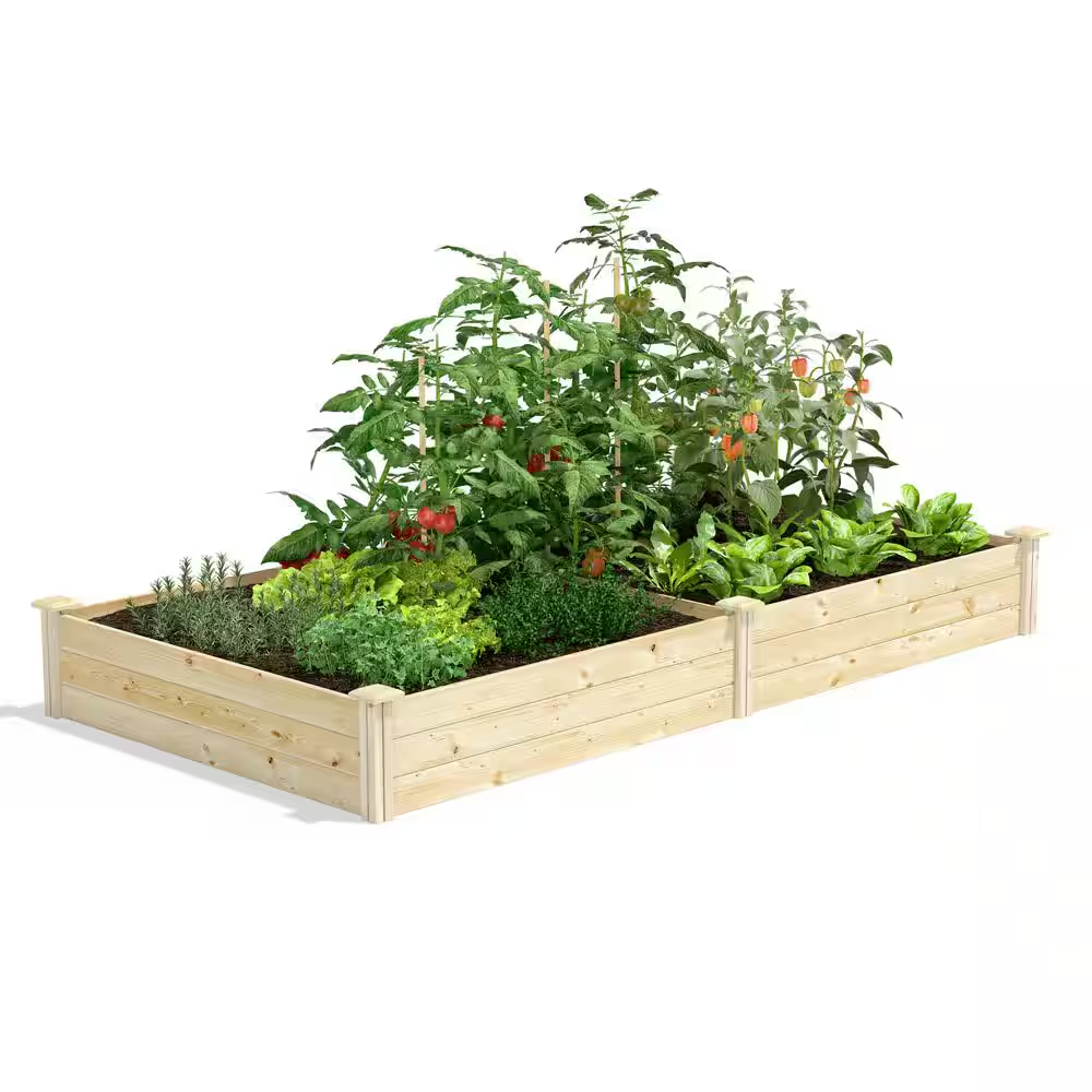 4 Ft. X 8 Ft. X 10.5 In. Original Pine Raised Garden Bed