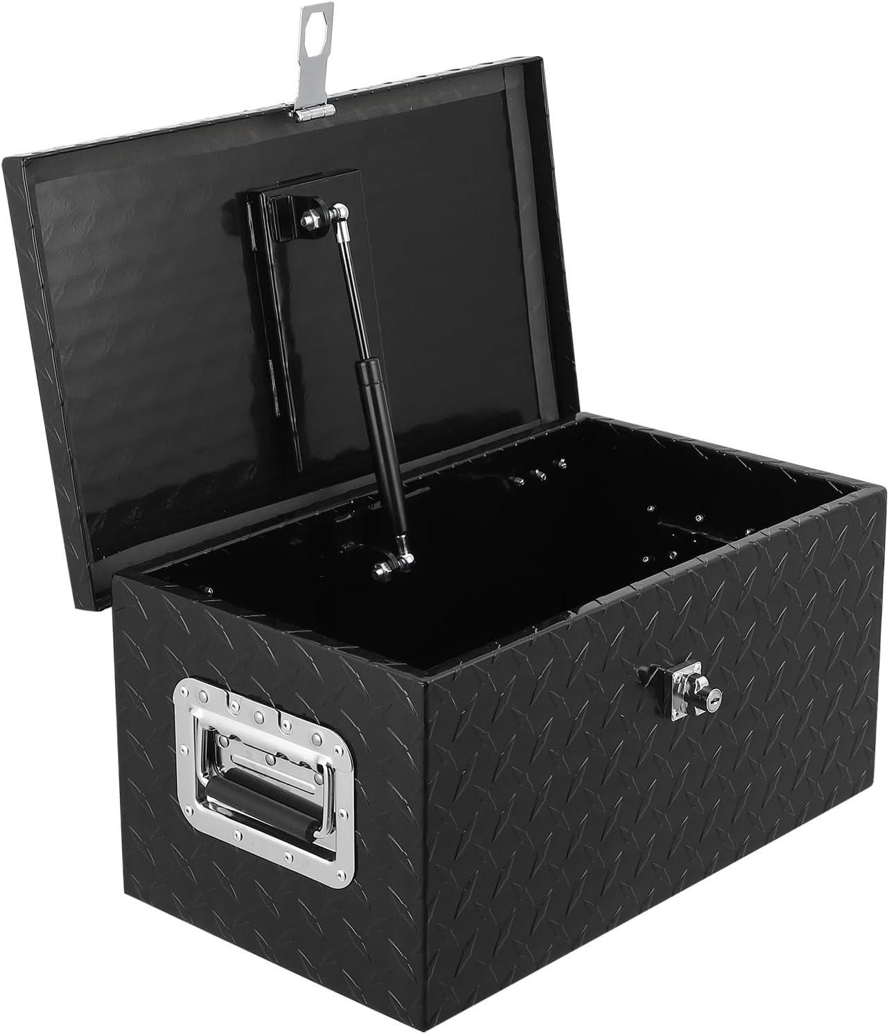 20 in Aluminum Diamond Plate Tool Box with Lock and Keys, Heavy Duty Waterproof Truck Storage Organizer Chest for Pick up Truck Bed, Rv Trailer/Van with Side Handle