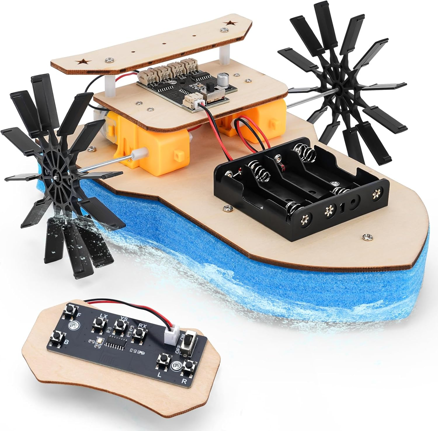 RC Boat, Building Kit for Kids Ages 8-12, Paddle Boat, STEM Science Kit for Boys & Girls