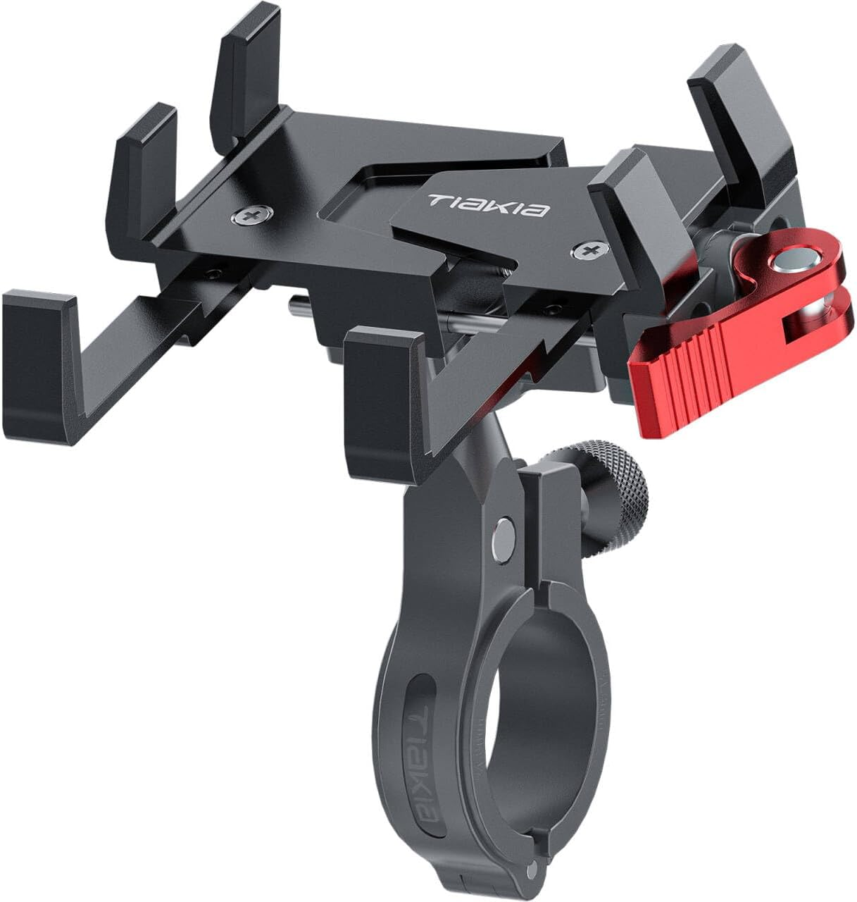 Bike Phone Mount Holder, Aluminum Motorcycle Phone Mount, Handlebar Mounted Cell Phone Holder for Bike, 360° Rotation, Universal Bicycle Phone Mount for 4.5-7 Inch Phones