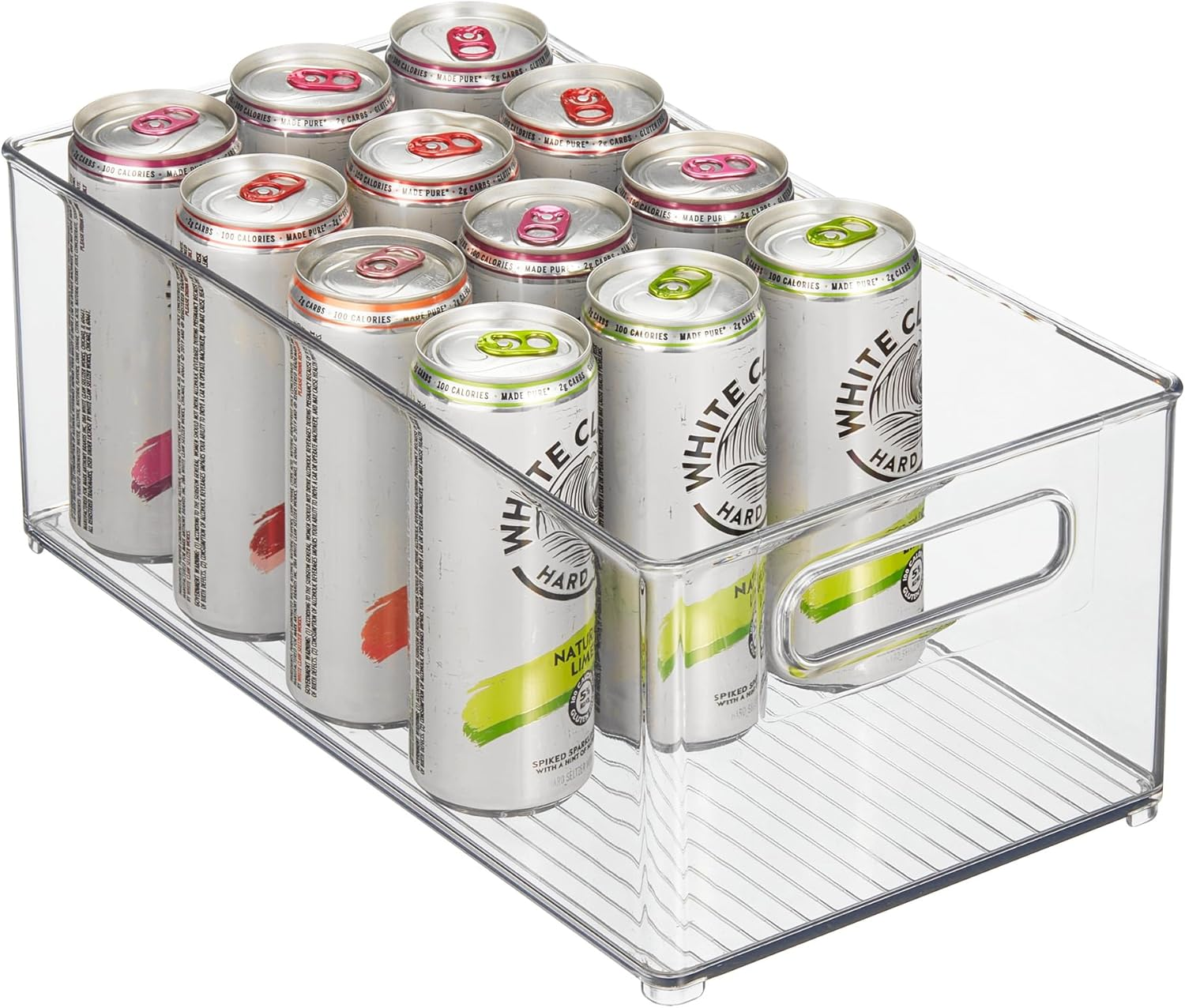 Organizador Cocina Plastico Apilable Sin BPA Con Asas Transparente 8x6x14 5 Pulg