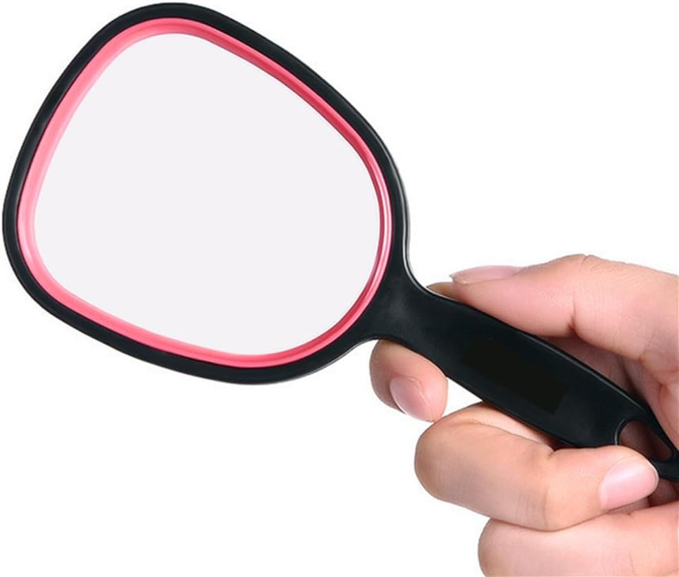 Small Handheld Mirror with Handle for Women and Girls - Lightweight Hand Mirrors for Gift - Personal Handle Mirror for Makeup,Travel,Bathroom(6.11" X 2.95'')