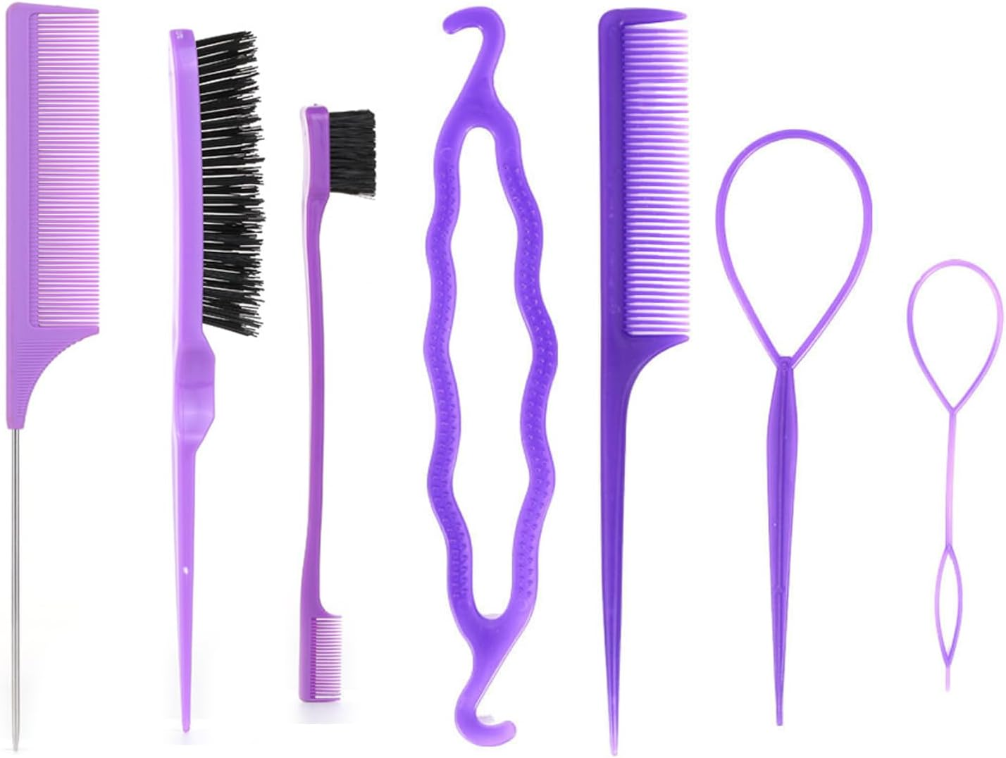 7 Pcs Styling Hair Brush Set,Bristle Hair Brush,Hair Comb,Slick Hair Brush,Ed... - Picture 8 of 13