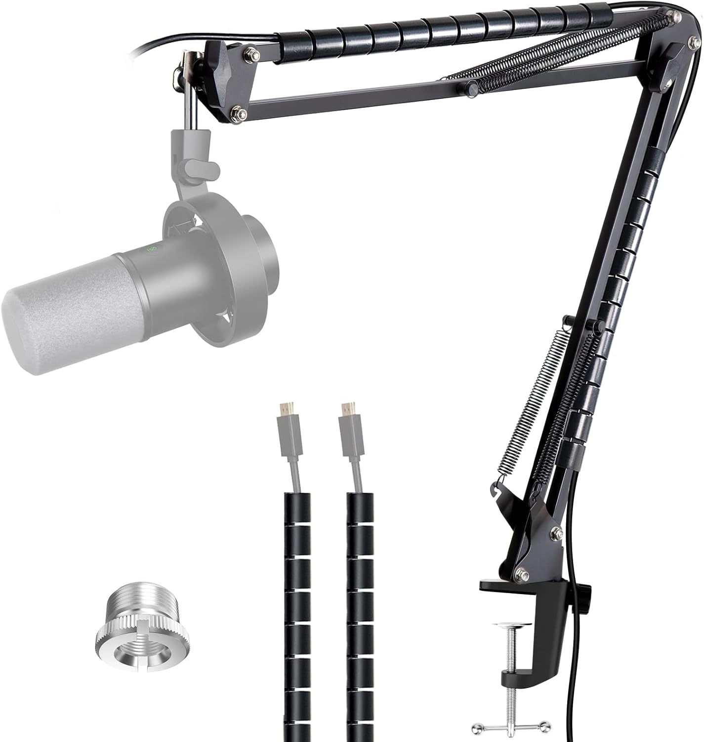 YOUSHARES Microphone Boom Arm Stand for FIFINE K688, AM8, A6T, T669, Shure SM7B/MV7+/MV6, Adjustable Scissor Arm with Cable Management