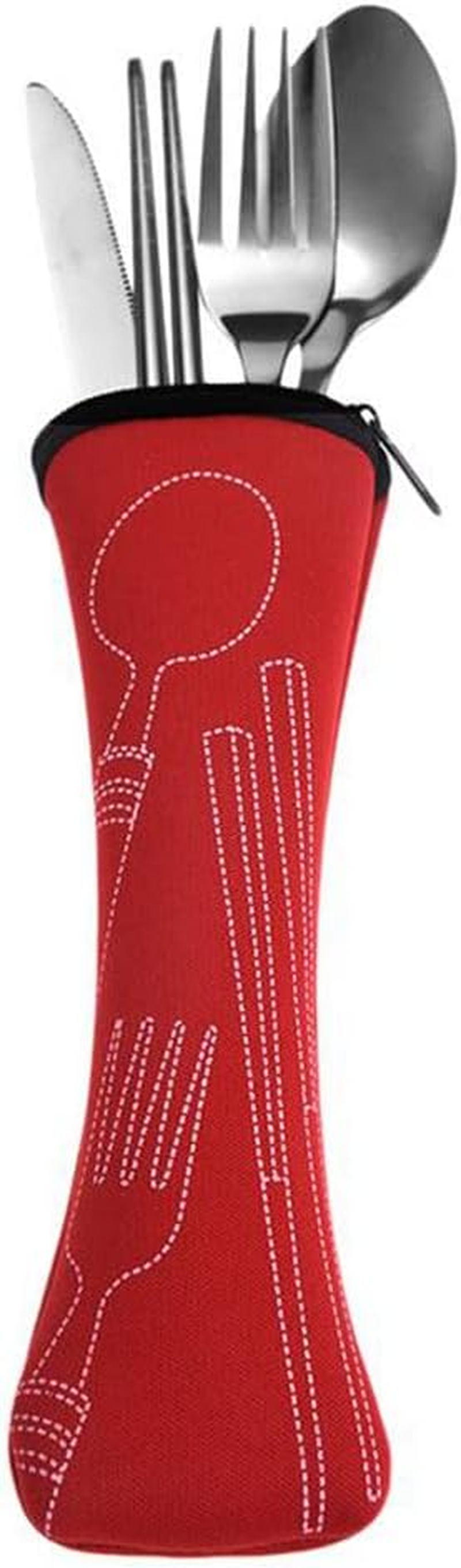 5Pcs Cutlery Travel Knife Fork Portable Bag Stainless Steel Spoon Chopstick S... - Picture 7 of 14