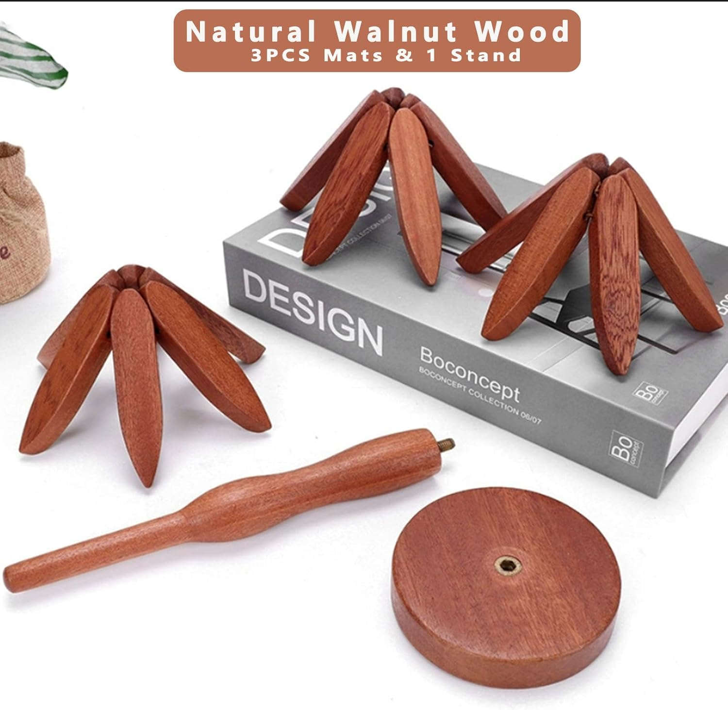 Wooden Trivets for Hot Pots and Pans,Wood Coasters for Quartz Countertops Dec... - Picture 6 of 14