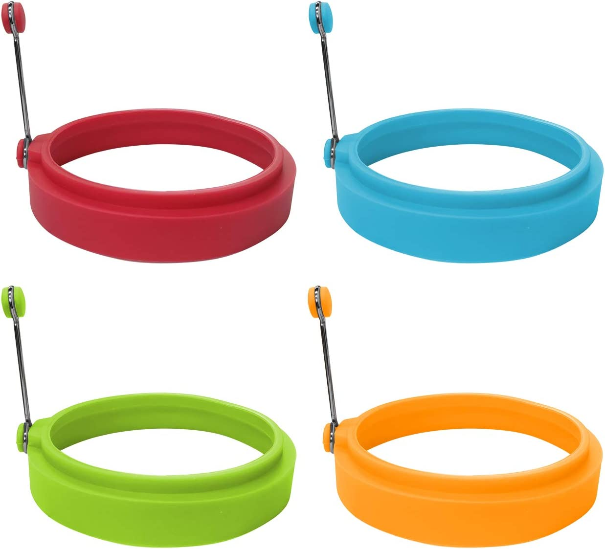 Juego De 4 Moldes De Silicona Para Huevos Fritos 4 Pulg Grado Alimenticio 4Pcs