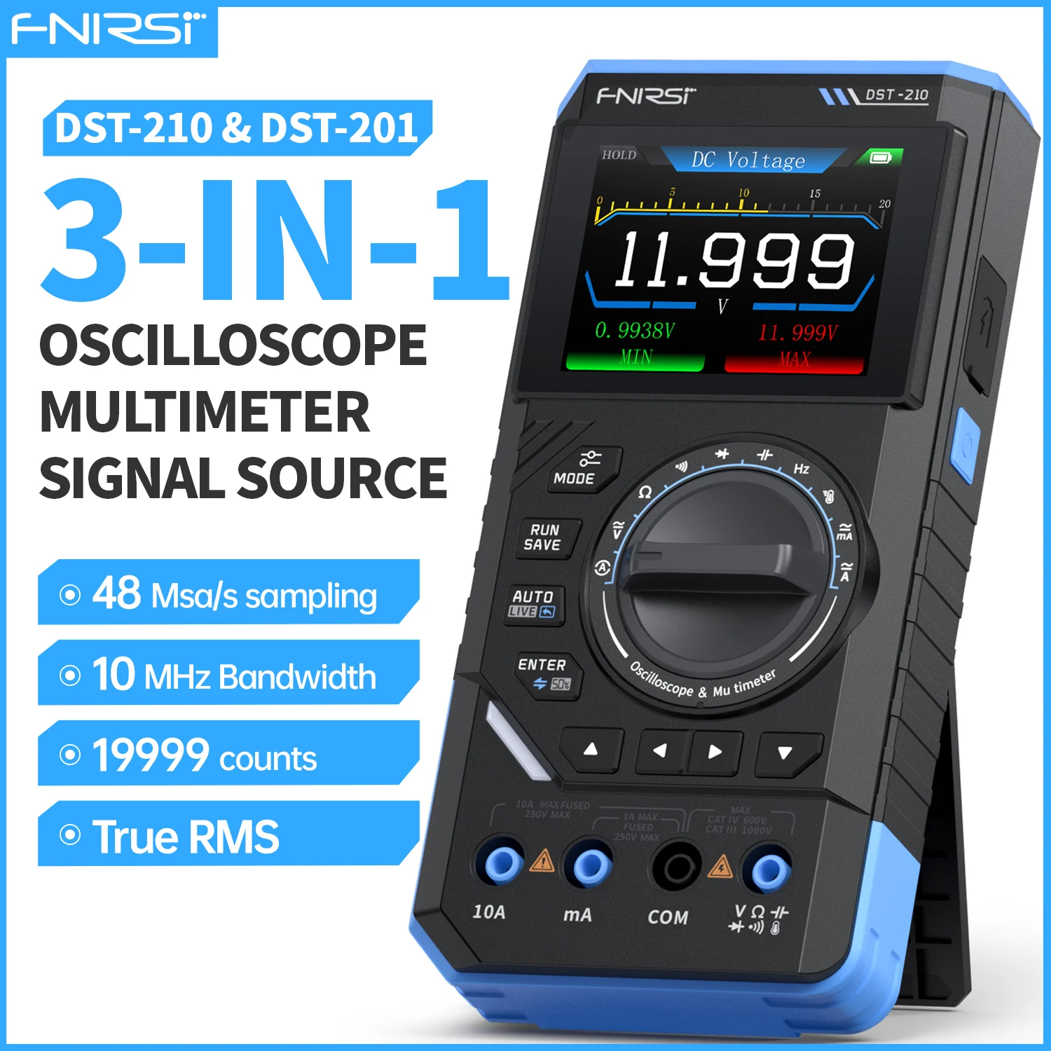 DST-210 and DST-201 3IN1 Digital Multimeter Oscilloscope Signal Source 19999 Counts 10MHz/1MHz Portable Electrician Tools