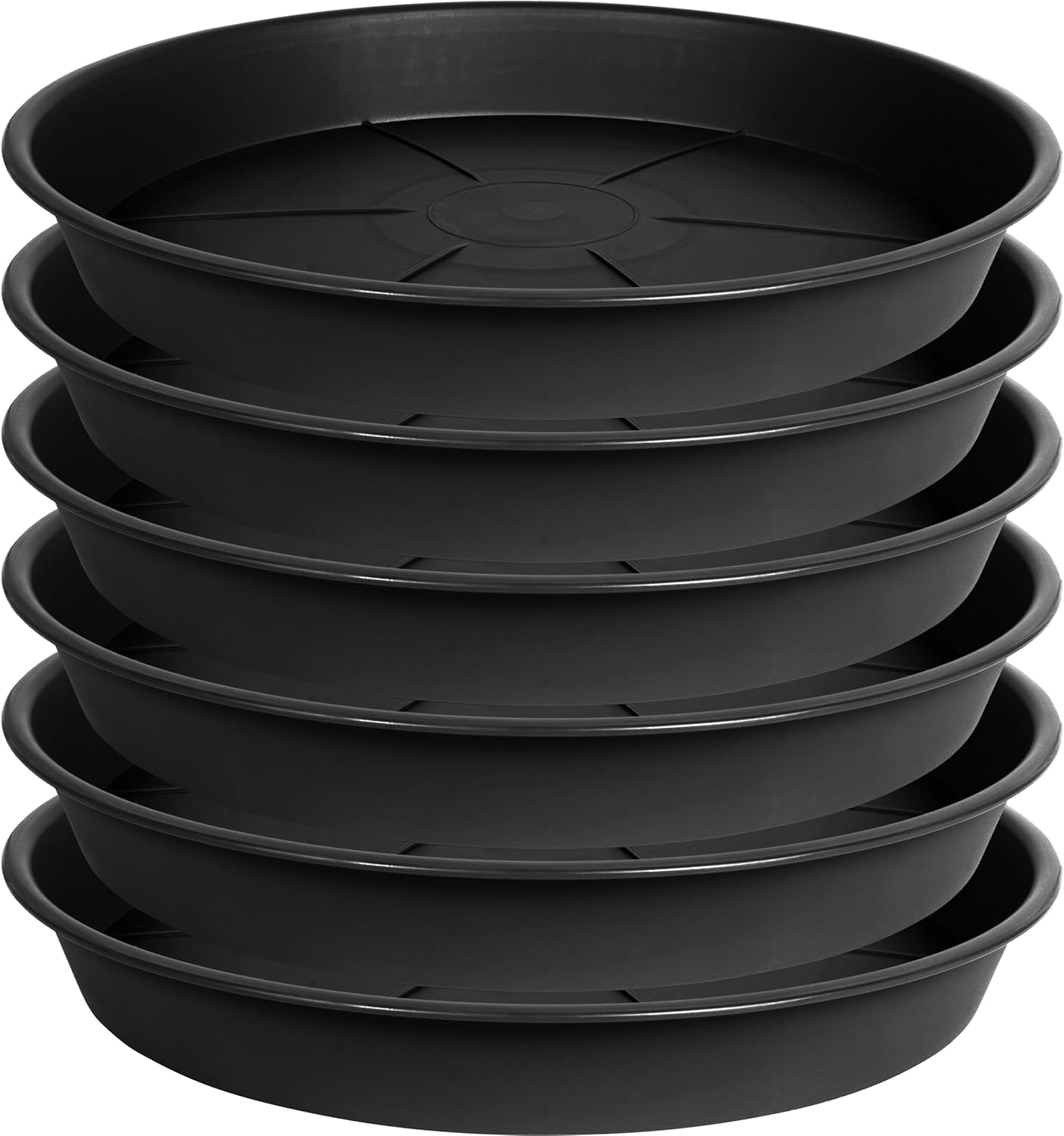 6 Pack of Plant Saucer Tray 4 6 8 10 12 14 17 19 22 25 Inch, Heavy Duty Plastic Pot Plant Drip Trays Saucers for Indoors Outdoor, Plant Water Tray for Planters 4-7